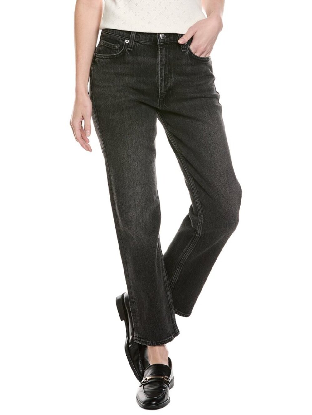 NWT Rag & Bone Harlow Mid Rise Ankle Straight Jeans - Cinder New 31 - Picture 1 of 5